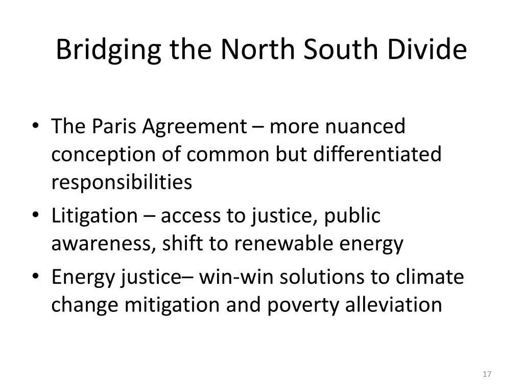 bridging the north south divide