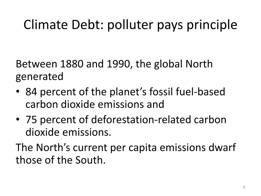 climate debt polluter pays principle