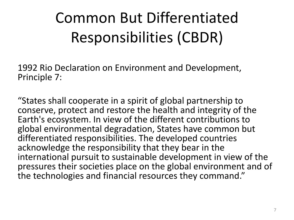 common but differentiated responsibilities cbdr