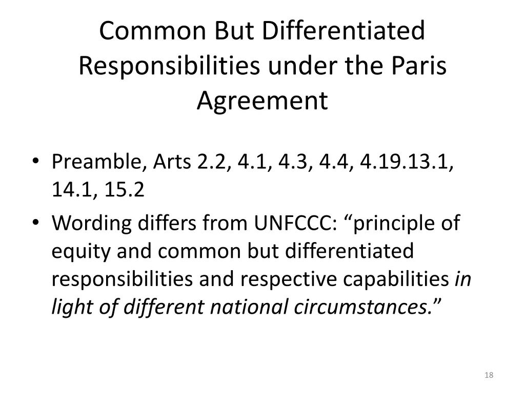 common but differentiated responsibilities under