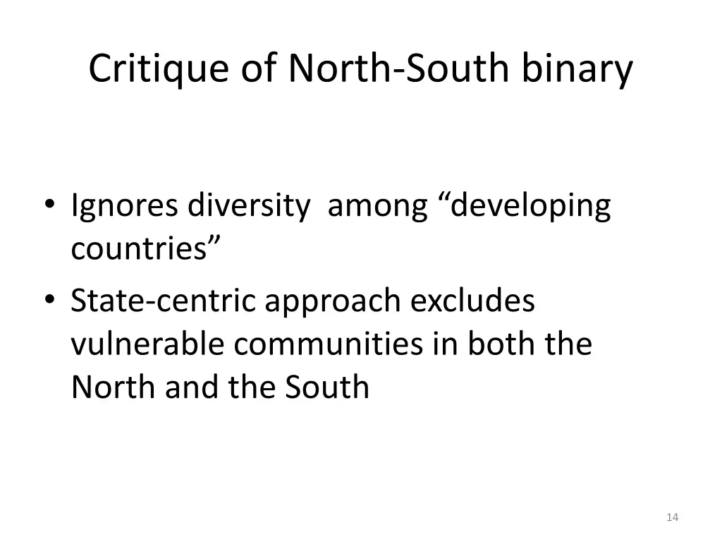 critique of north south binary