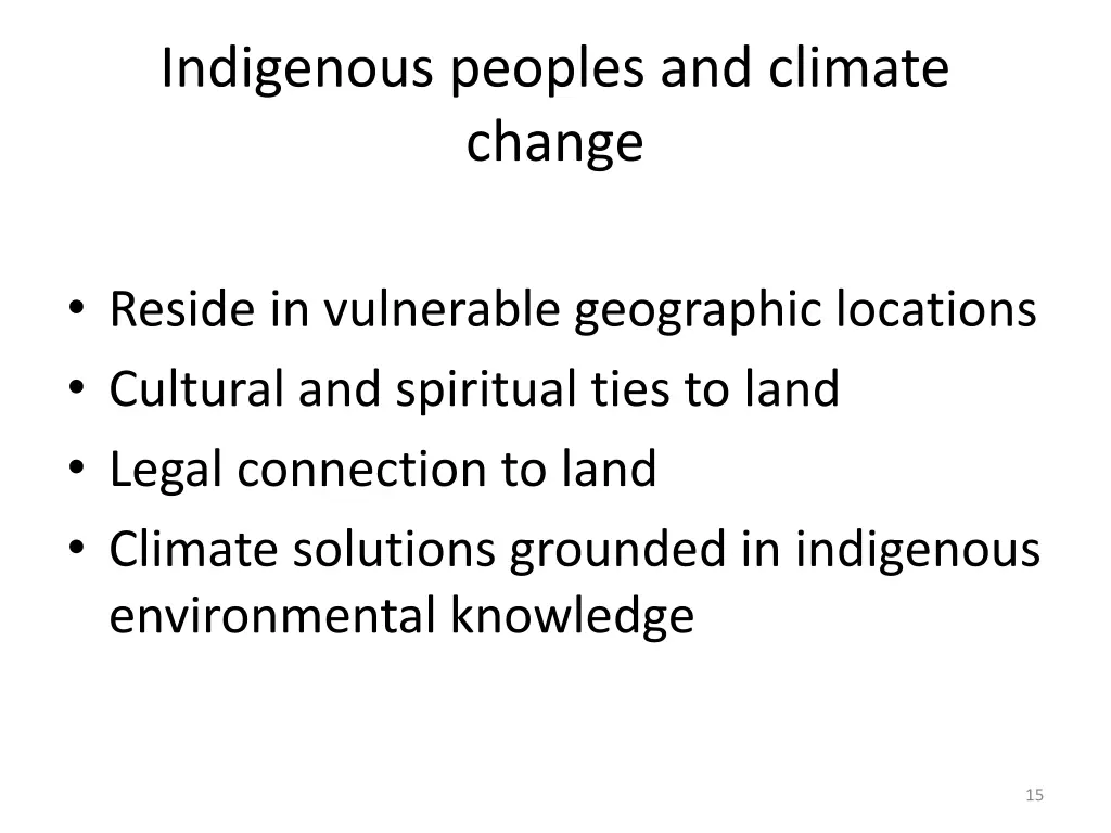 indigenous peoples and climate change