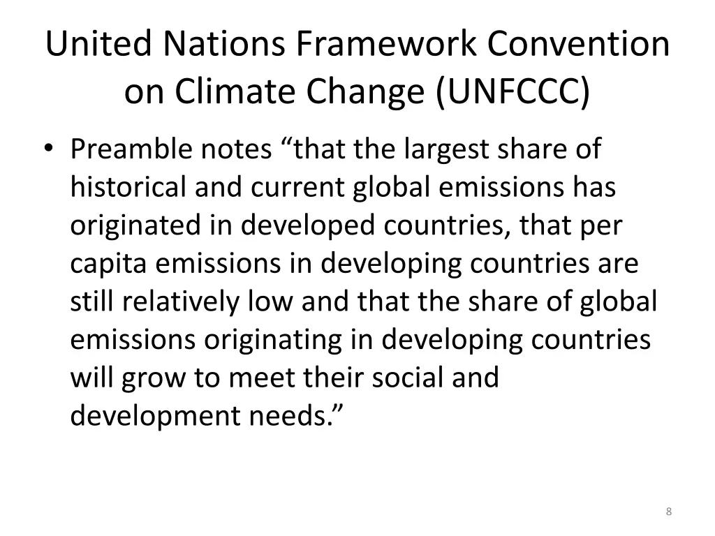 united nations framework convention on climate