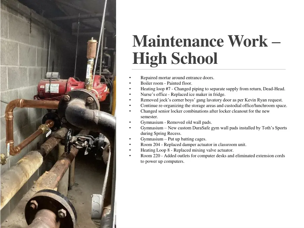 maintenance work high school 1