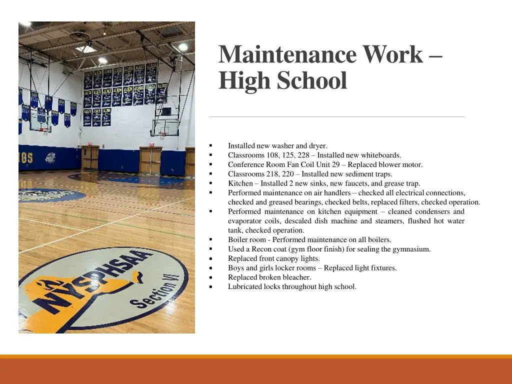 maintenance work high school