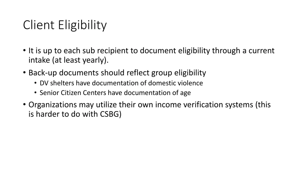 client eligibility 1