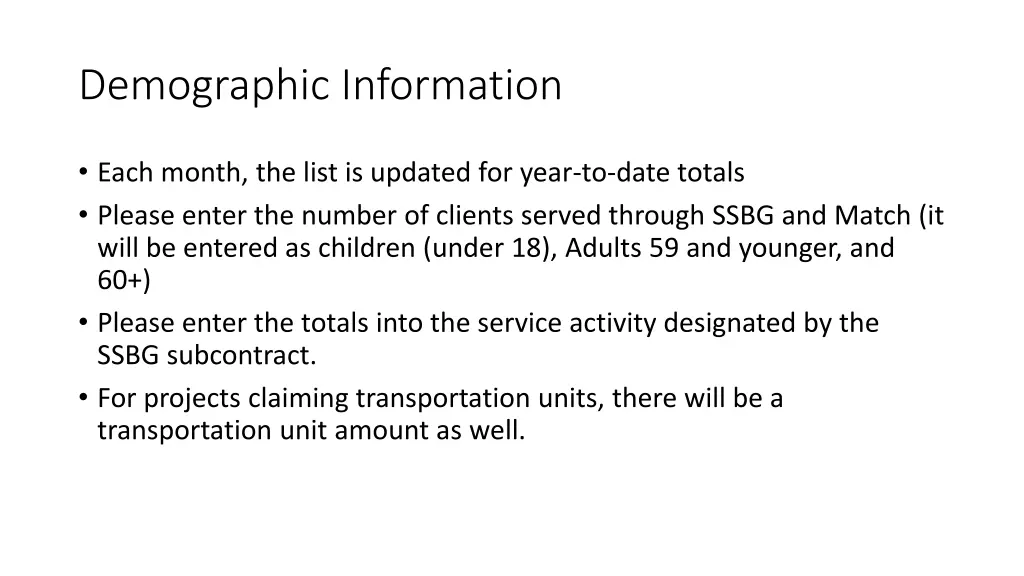demographic information