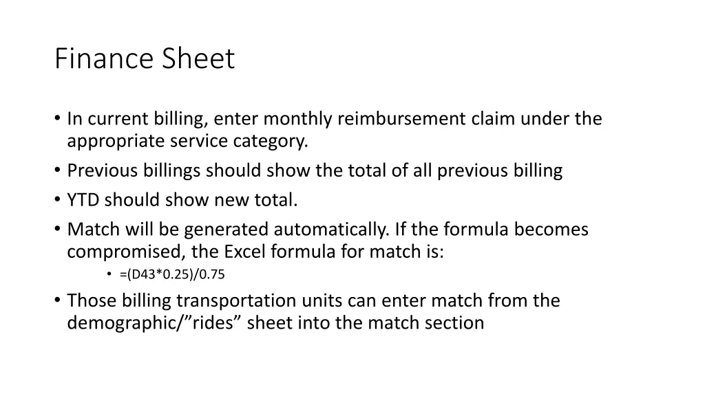 finance sheet