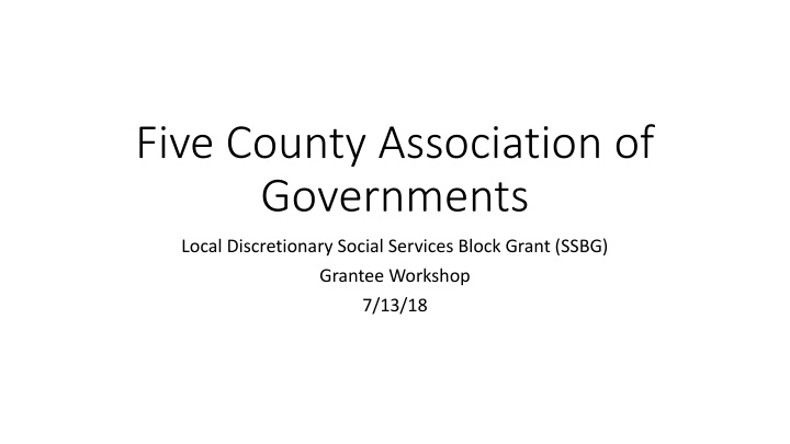 five county association of governments