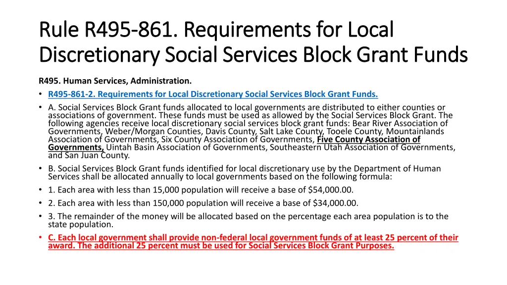 rule r495 rule r495 861 requirements for local