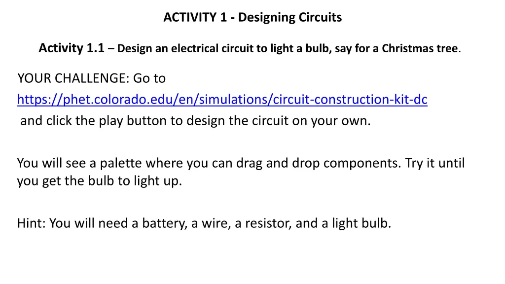 activity 1 designing circuits