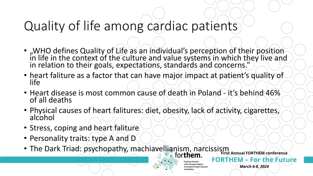 quality of life among cardiac patients