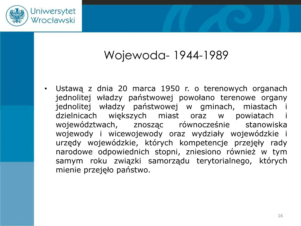 wojewoda 1944 1989 1