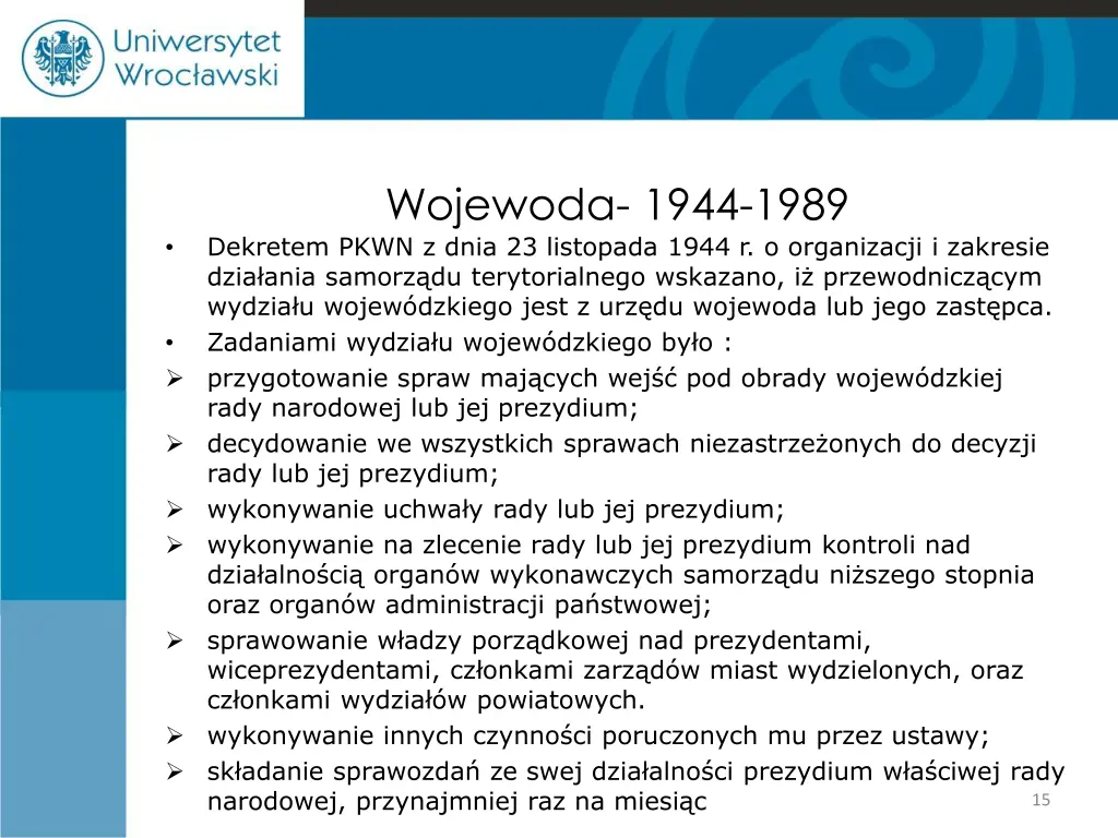 wojewoda 1944 1989 dekretem pkwn z dnia