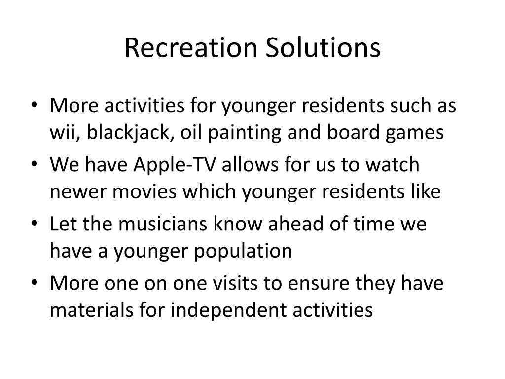 recreation solutions