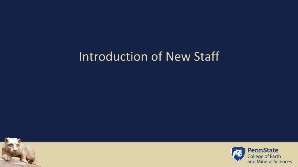 introduction of new staff