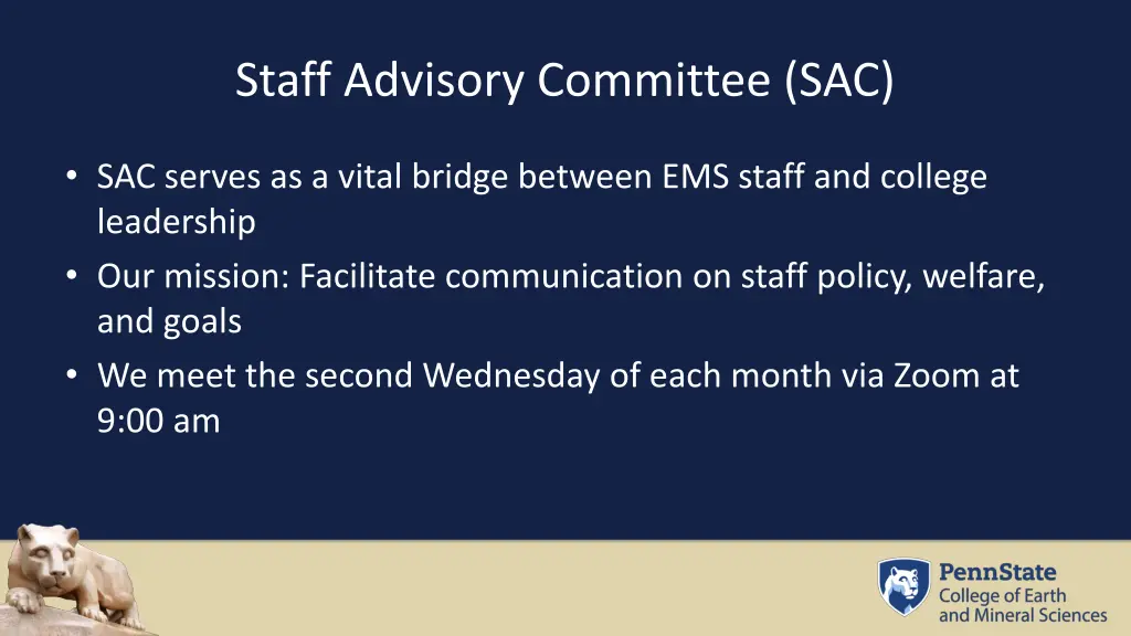 staff advisory committee sac