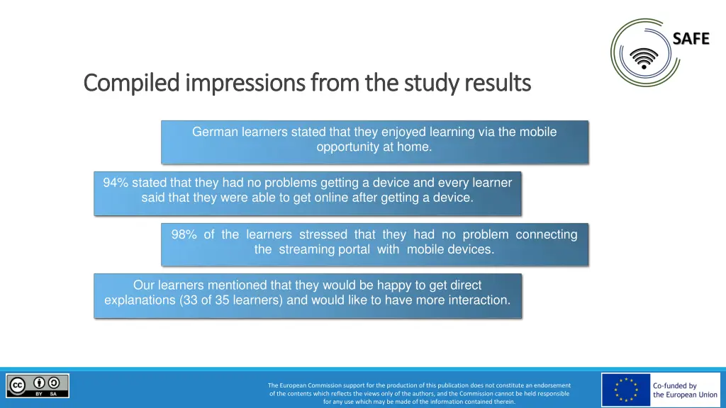 compiled impressions from the study results