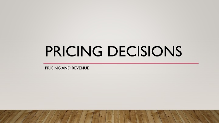 pricing decisions
