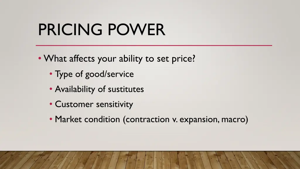 pricing power