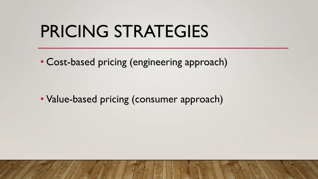 pricing strategies