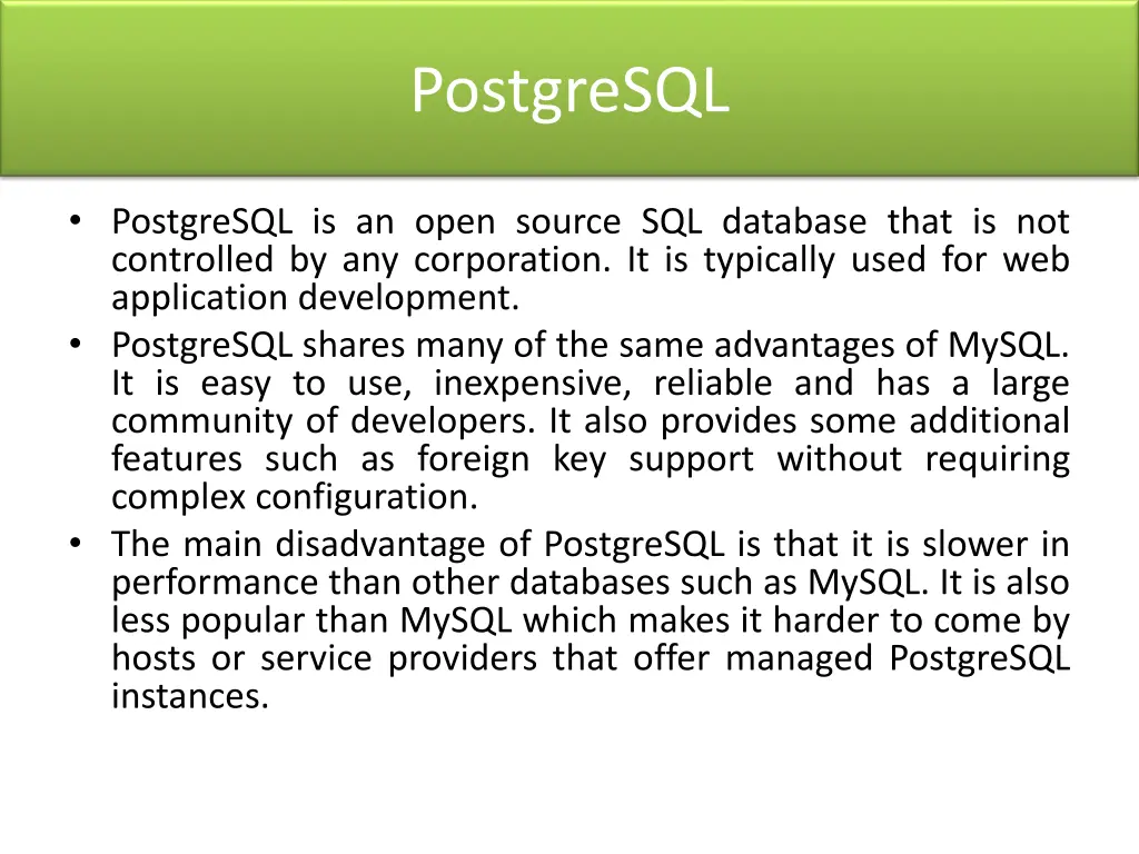 postgresql