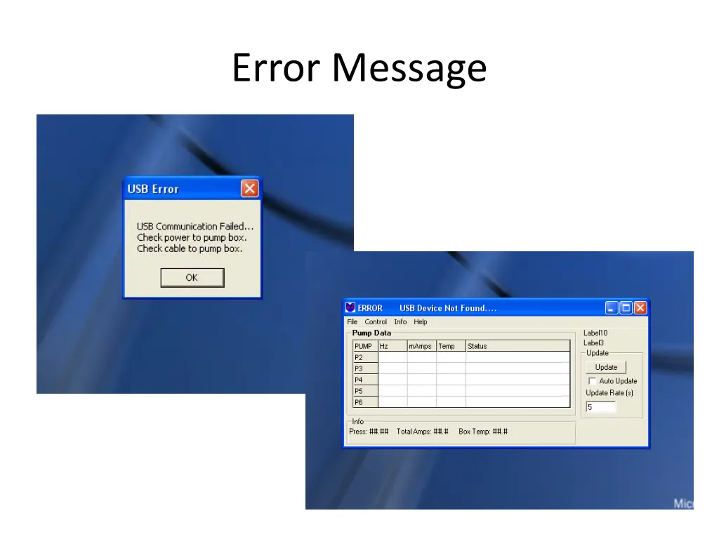 error message