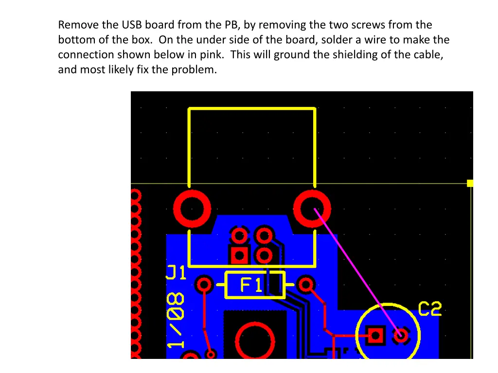 remove the usb board from the pb by removing
