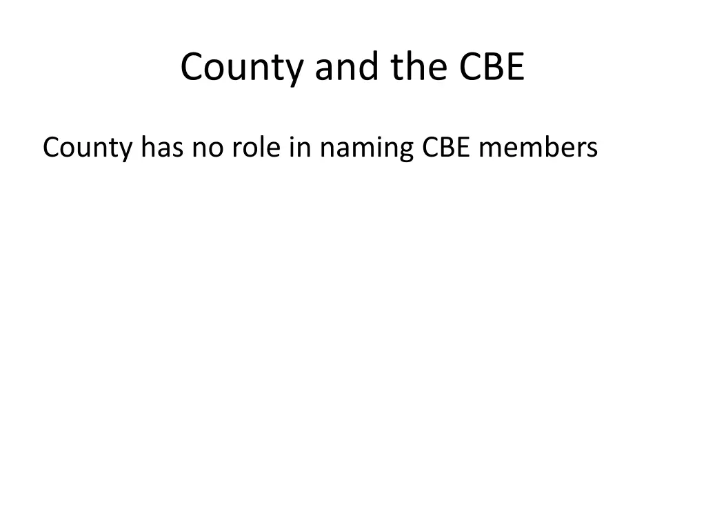 county and the cbe