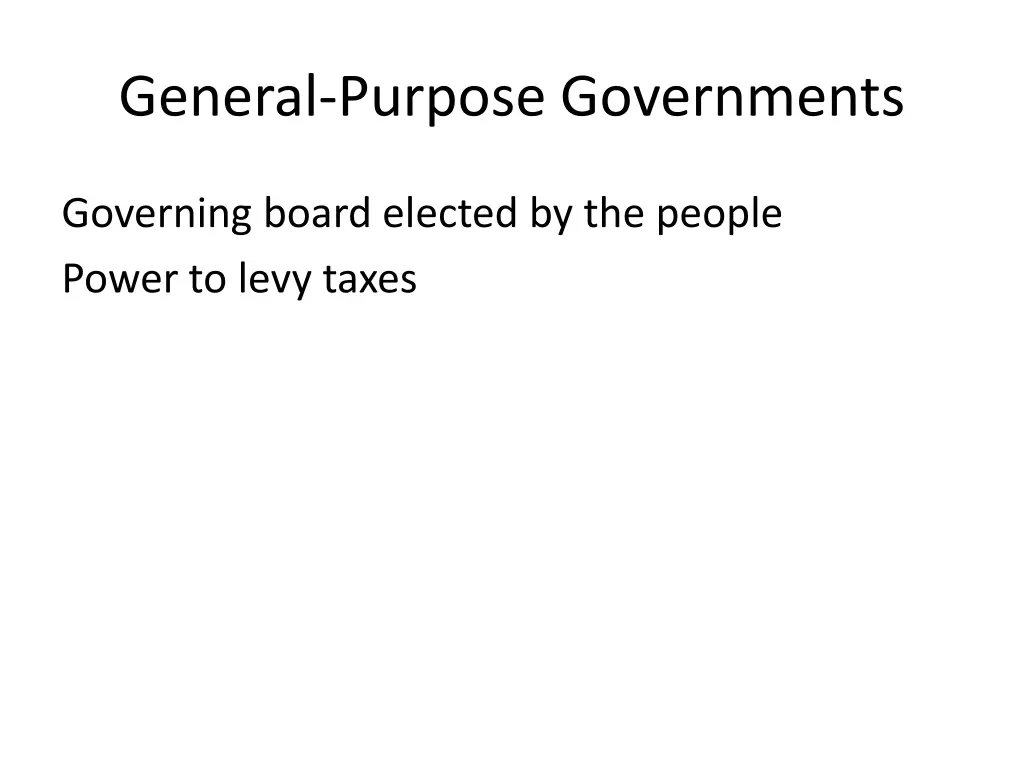 general purpose governments 1