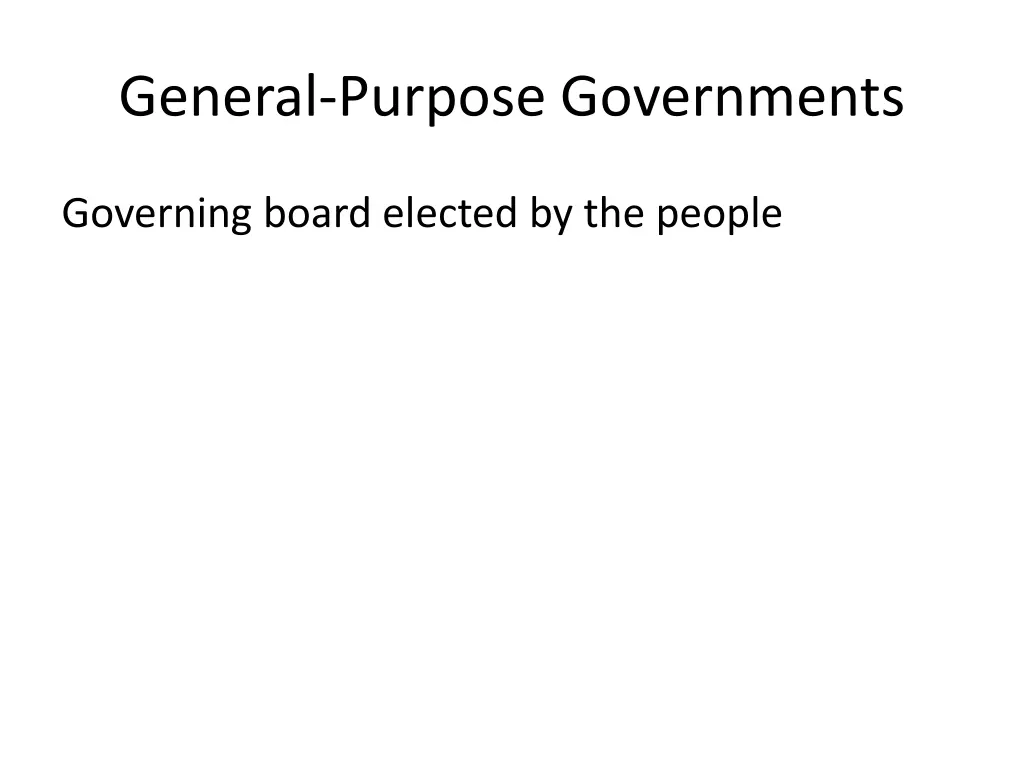 general purpose governments
