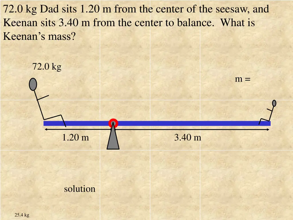 72 0 kg dad sits 1 20 m from the center