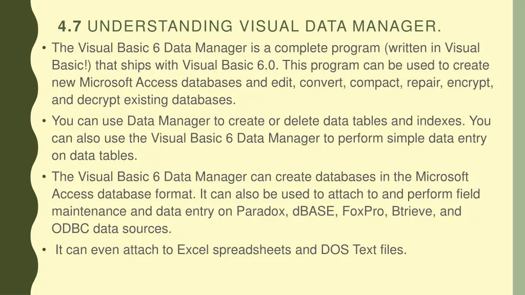 4 7 understanding visual data manager the visual