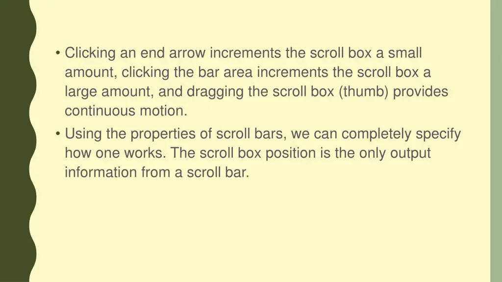 clicking an end arrow increments the scroll
