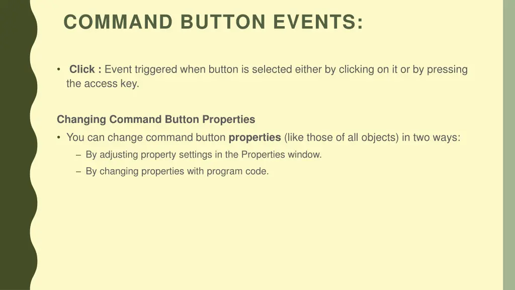 command button events