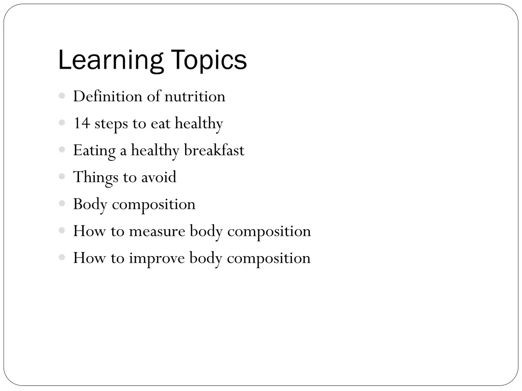 learning topics