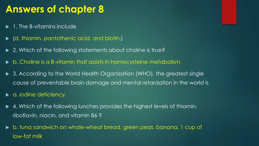answers of chapter 8