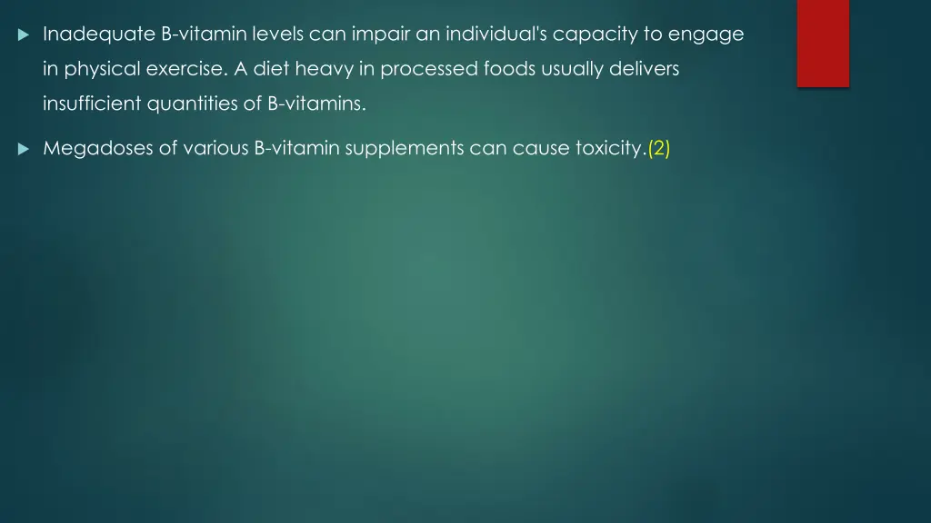 inadequate b vitamin levels can impair