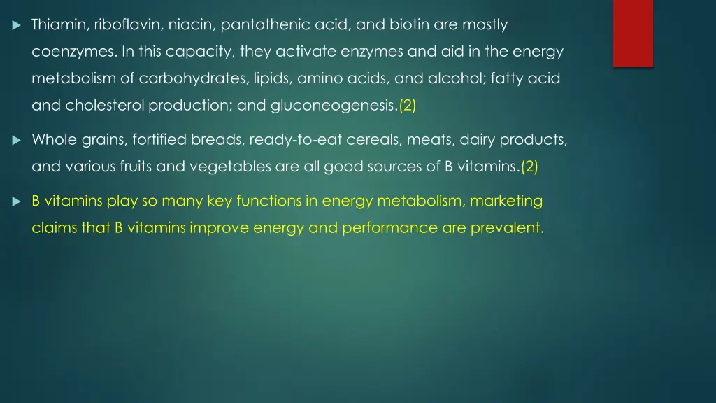 thiamin riboflavin niacin pantothenic acid