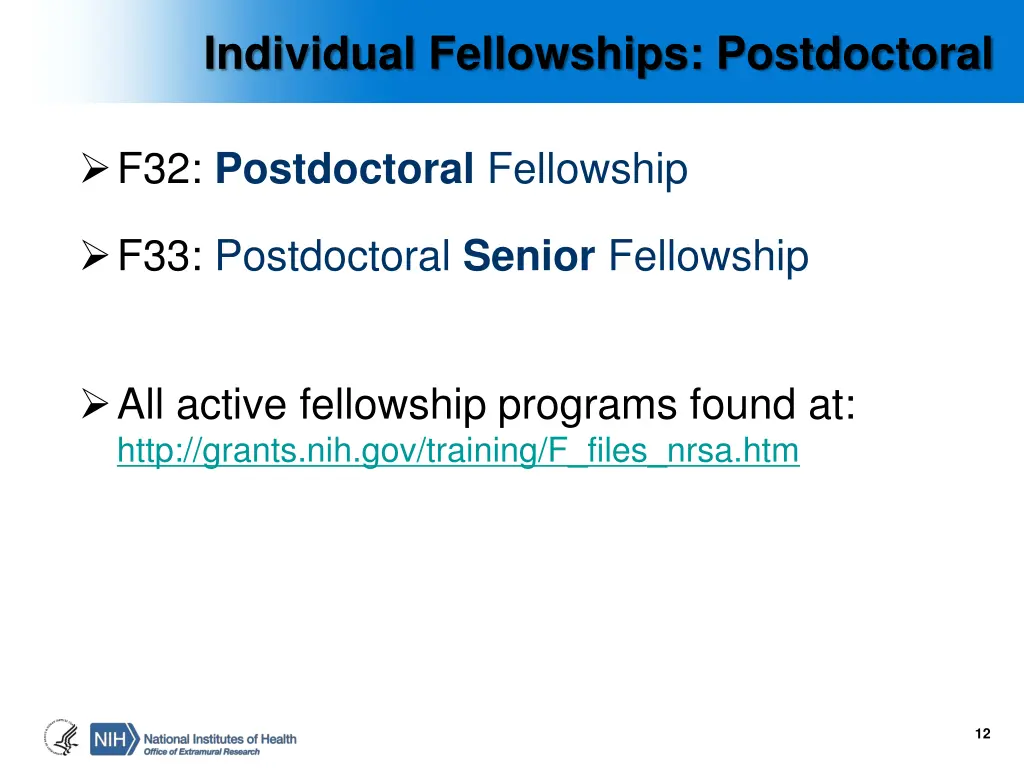 individual fellowships postdoctoral