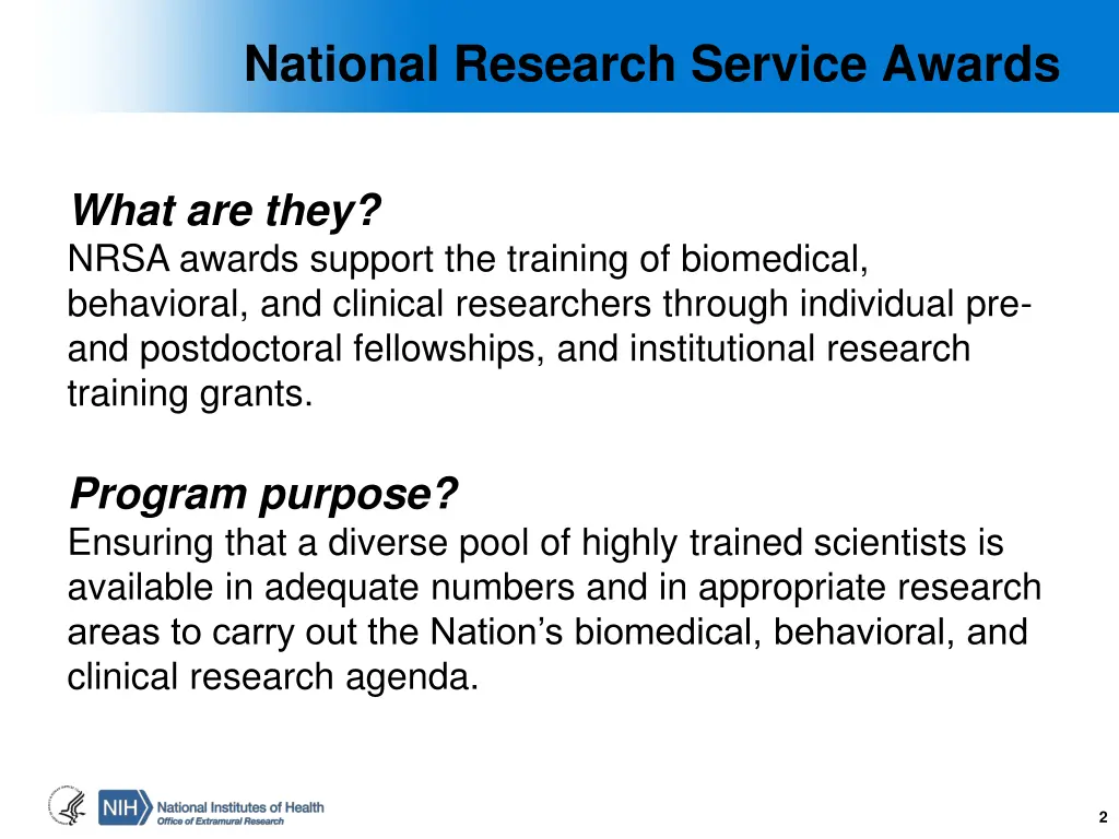 national research service awards