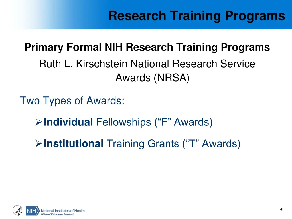 research training programs