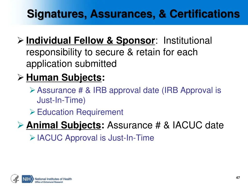 signatures assurances certifications