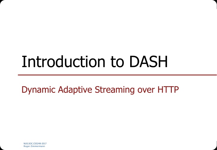 introduction to dash