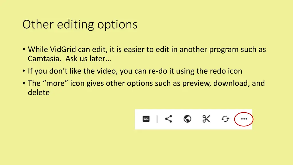 other editing options