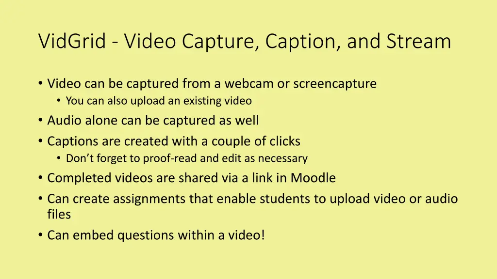 vidgrid video capture caption and stream