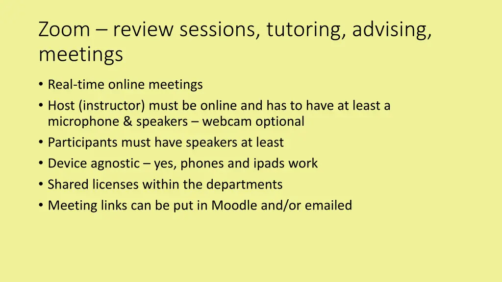 zoom review sessions tutoring advising meetings