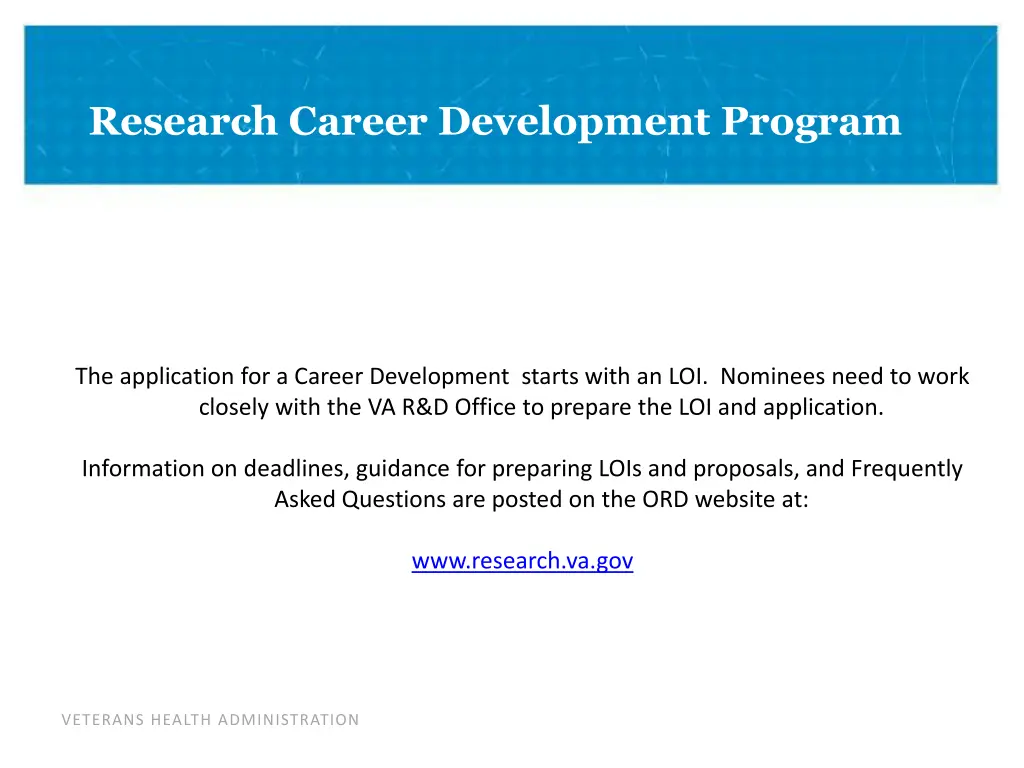 research career development program 1