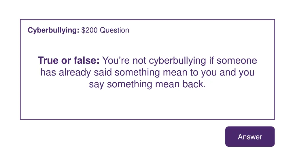 cyberbullying 200 question
