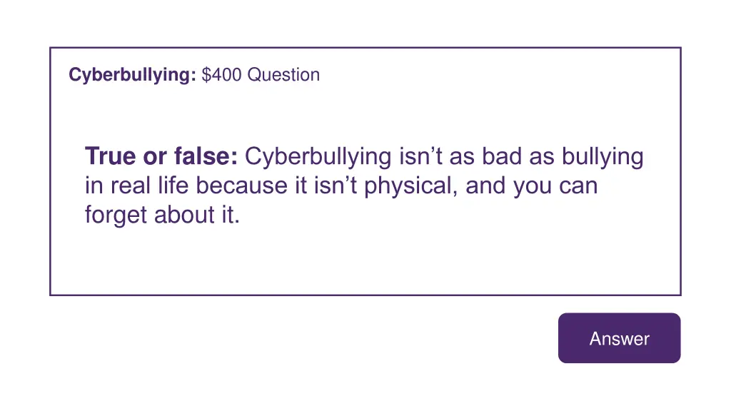 cyberbullying 400 question